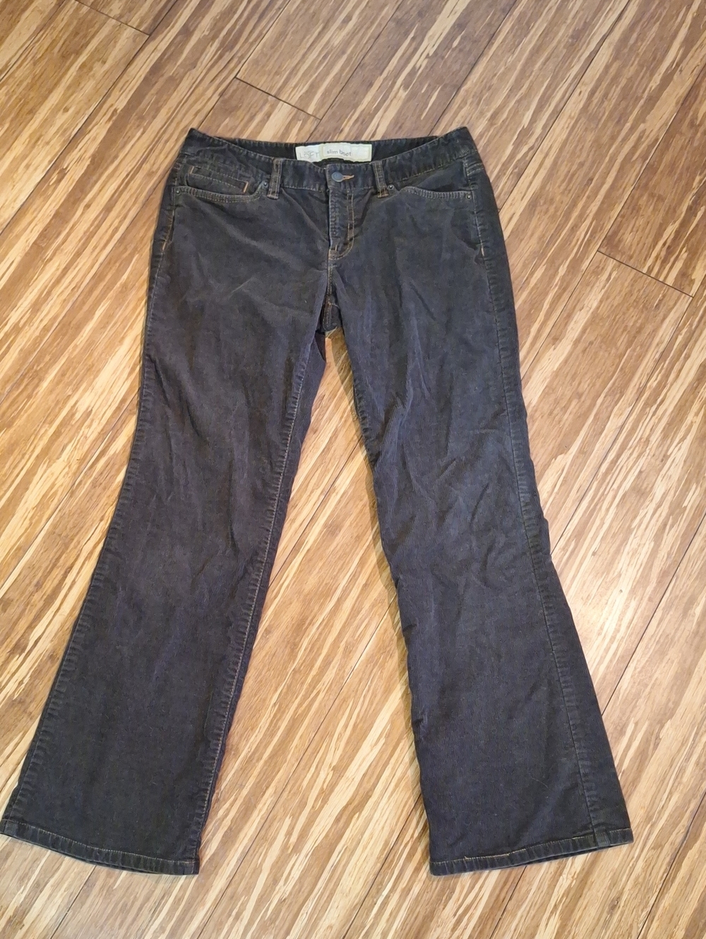 Ann Taylor Loft Slim Boot Cut Brown Corduroy Pants Size 8